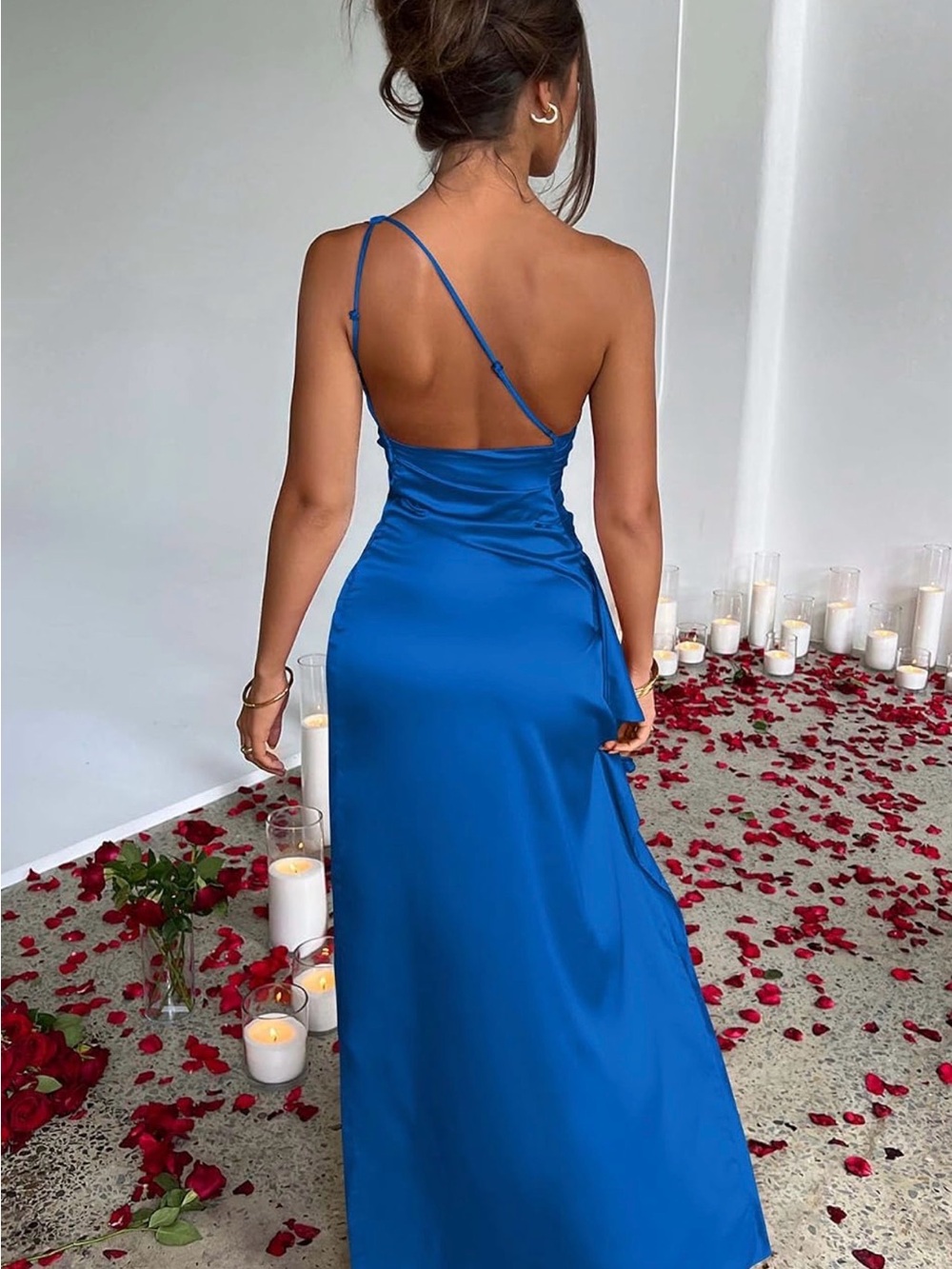One-Shoulder Royal Blue Evening Gown - Picture 2 of 5